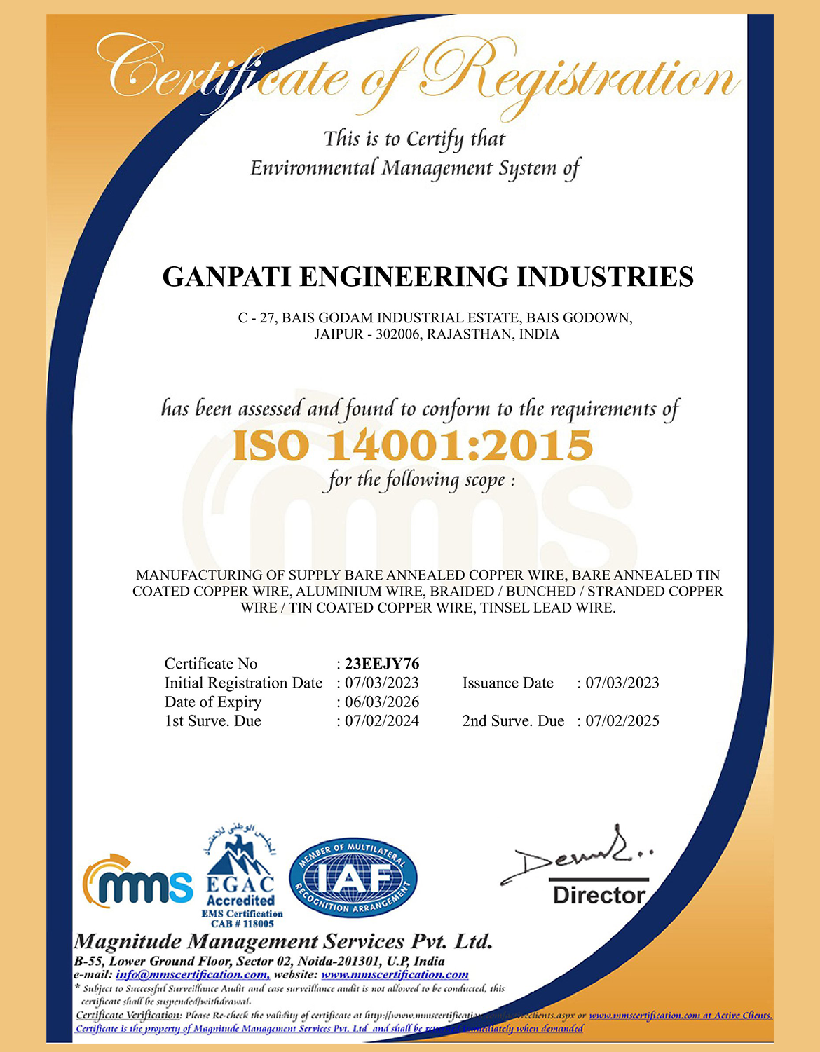 GANPATI ENGINEERING IND-ISO 14001-2015